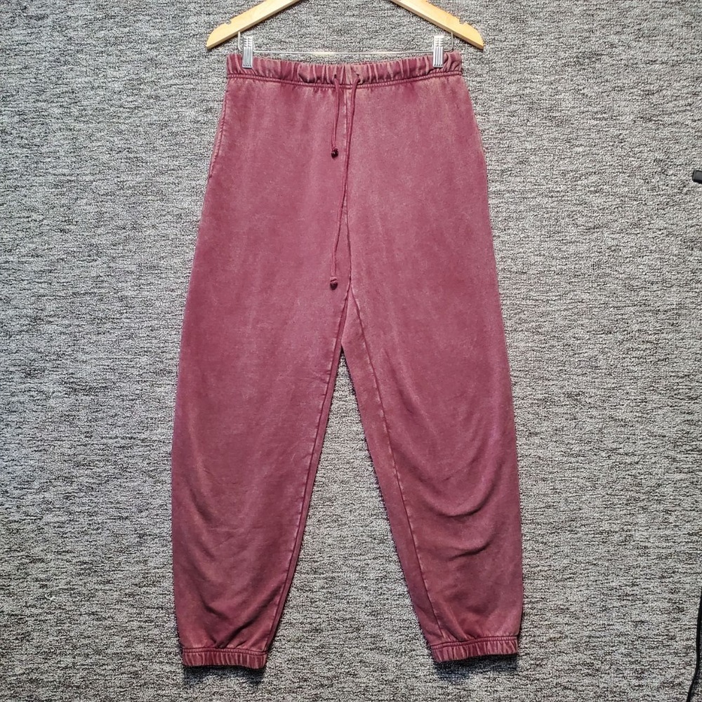 Aeropostale Slouchy High Rise Cinched Sweatpants Joggers Womens M Purple Lounge